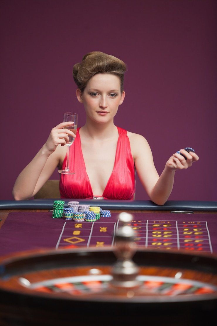 Welcome bonus promotion with bright red gaming chips and cards